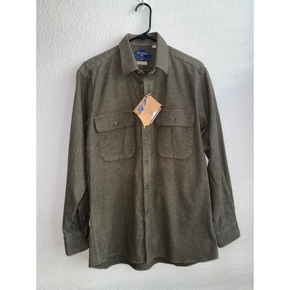 Bills Khakis Stretch Mole Twin Billings Shirt Olive Green Medium M Classic Fit